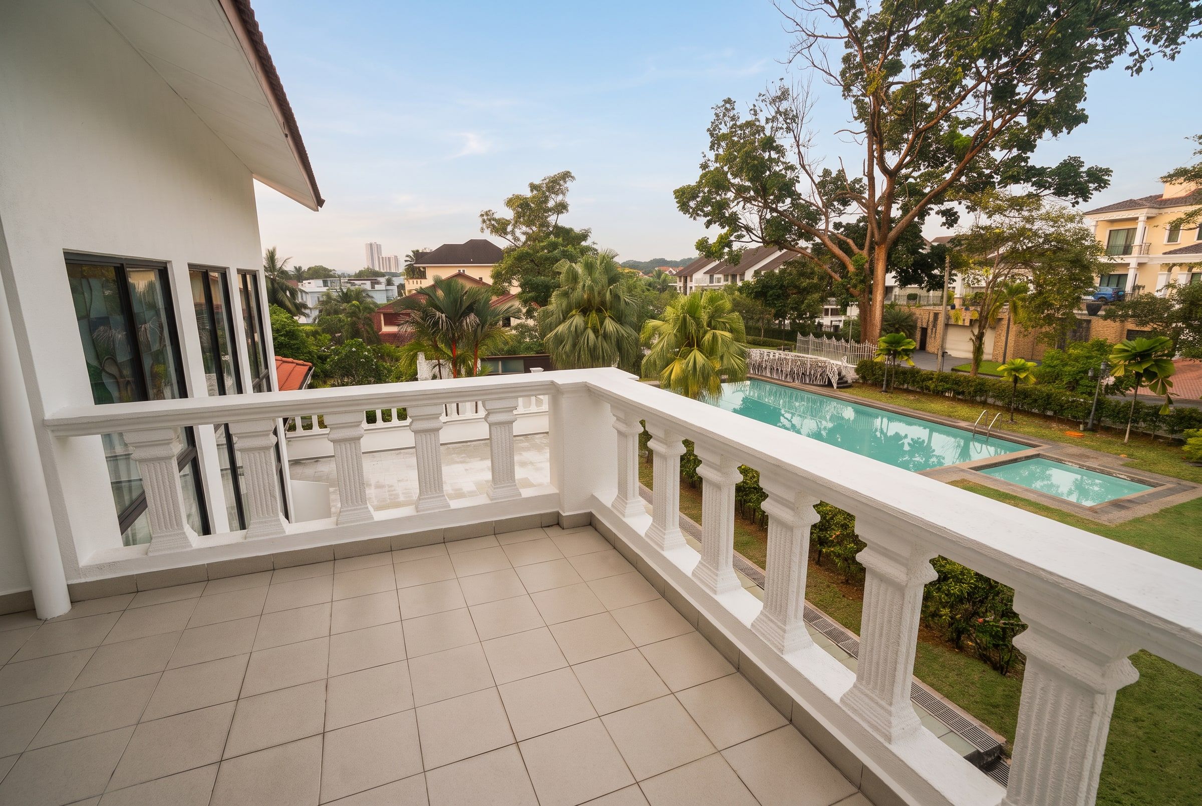 Balcony view over the gardens and Country Heights neighbourhood